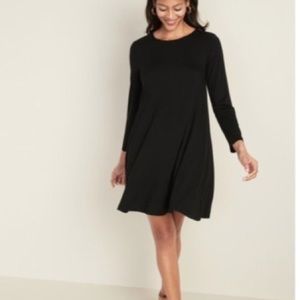 Jolie Black Longsleeve Swing Dress